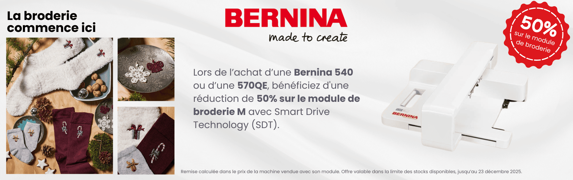 Boutique Bernina site offre de noël machine Bernina Ady Toulouse et Ady Montpellier